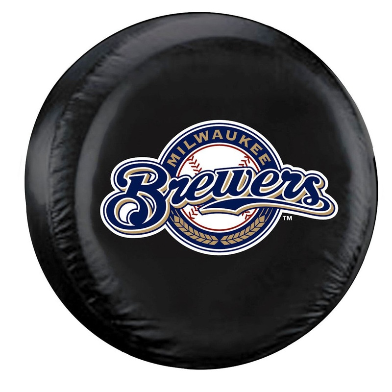 Fremont Die Milwaukee Brewers Black Standard Size Tire Cover
