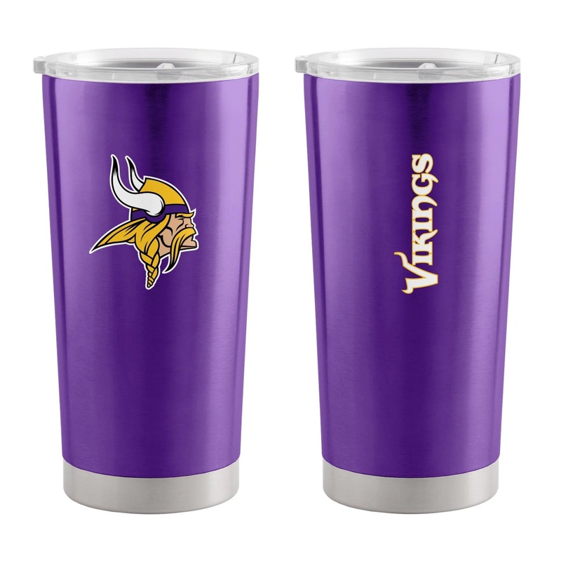 Logo Brands Minnesota Vikings 20oz Stainless Steel Travel Tumbler