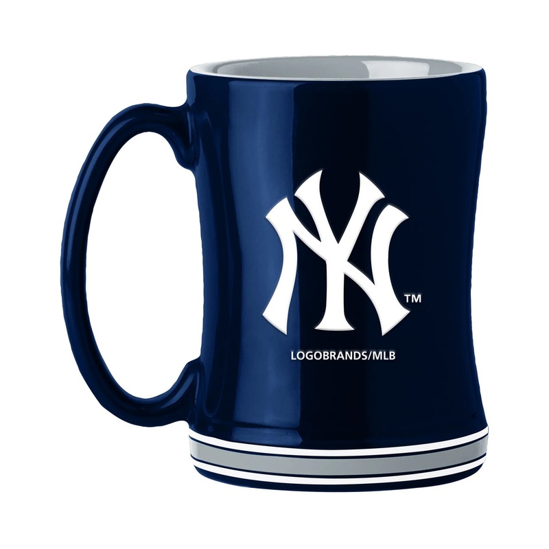 Logo Brands New York Yankees Team Color Sculpted Relief 14oz Coffee Mug