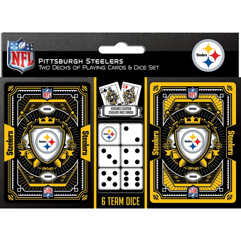 Masterpieces Puzzle Company Pittsburgh Steelers Playing Cards and Dice Set