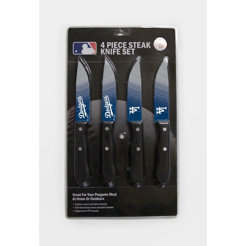 The Sports Vault Los Angeles Dodgers 4 Pack Steak Knife Set