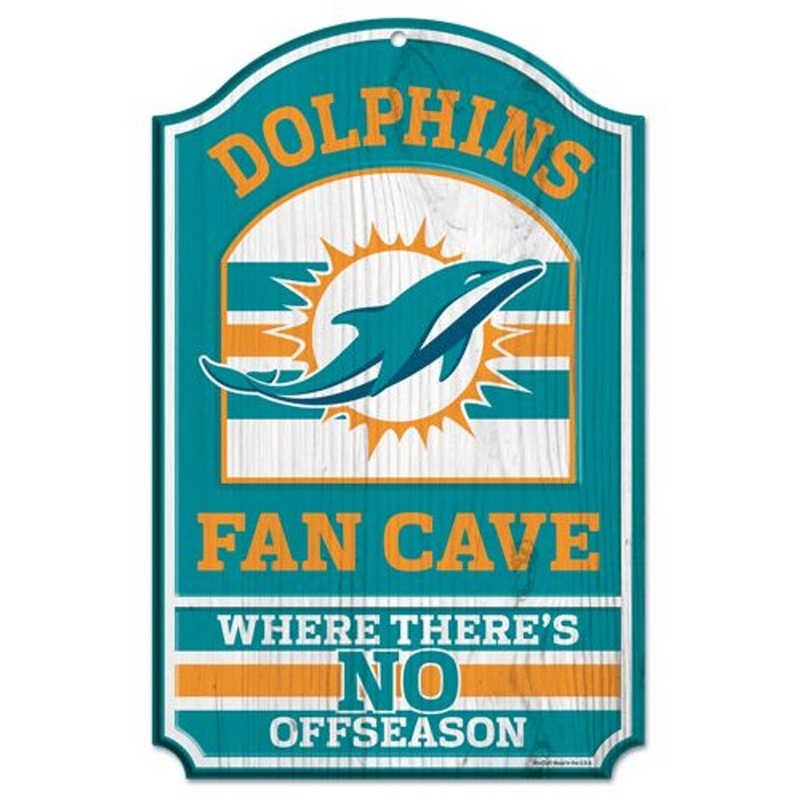 Wincraft Miami Dolphins Fan Cave Design Wood Sign 11×17