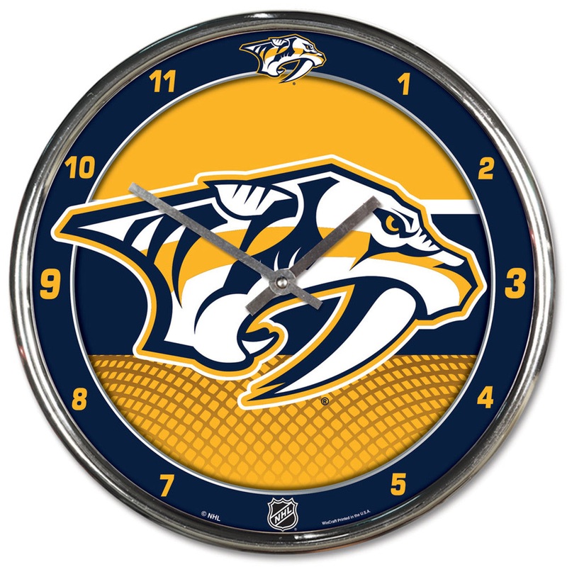 Wincraft Nashville Predators Chrome Round Wall Clock
