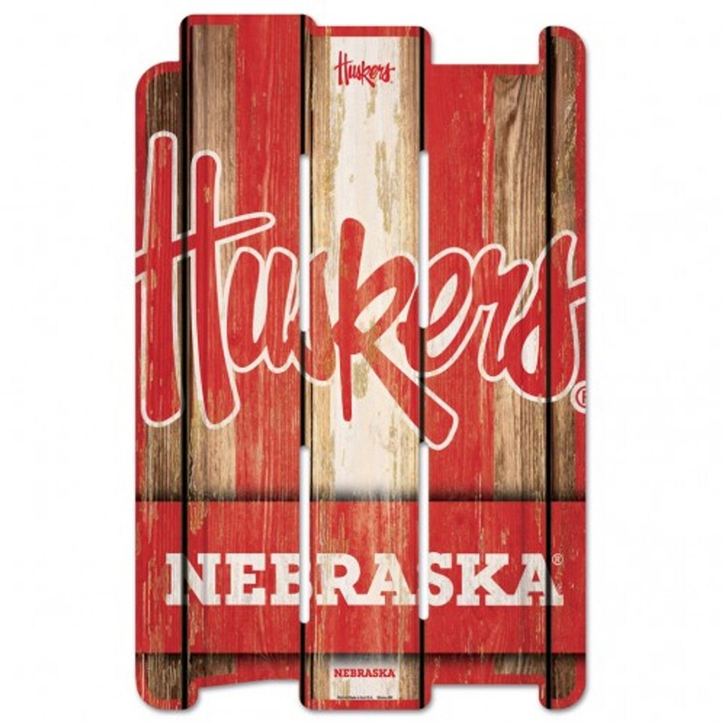 Wincraft Nebraska Cornhuskers Fence Style Wood Sign 11×17