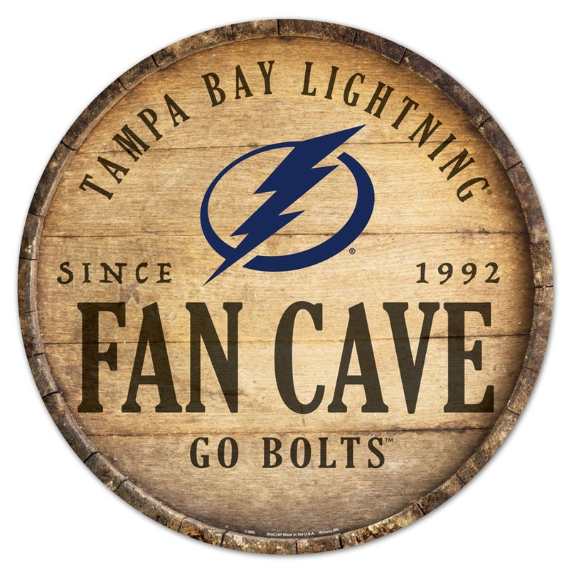 Wincraft Tampa Bay Lightning 14 Inch Round Barrel Top Design Wood Sign – Special Order
