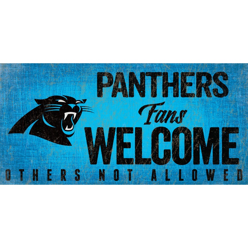 Fan Creations Carolina Panthers Fans Welcome Wood Sign 12×6