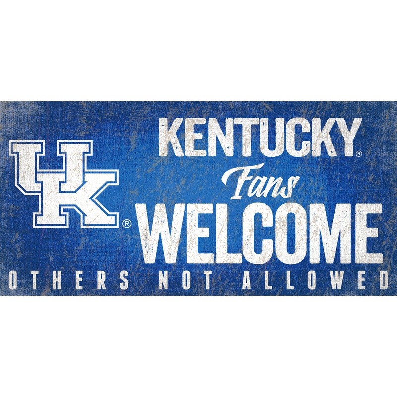 Fan Creations Kentucky Wildcats Fans Welcome Design Wood Sign 12×6 – Special Order