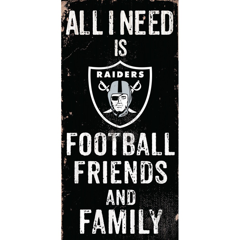 Fan Creations Las Vegas Raiders Football Friends and Family Wood Sign 6×12 – Special Order