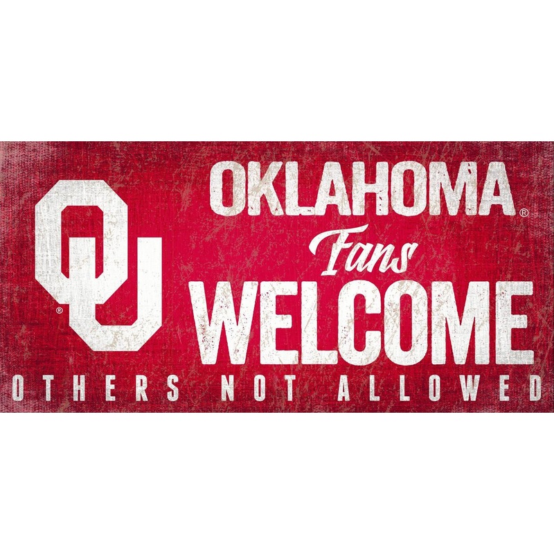 Fan Creations Oklahoma Sooners Fans Welcome Wood Sign 12×6 – Special Order
