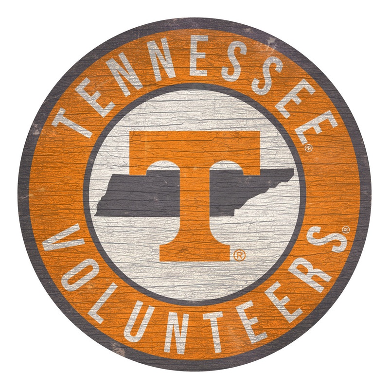 Fan Creations Tennessee Volunteers 12 Inch Round State Design Wood Sign