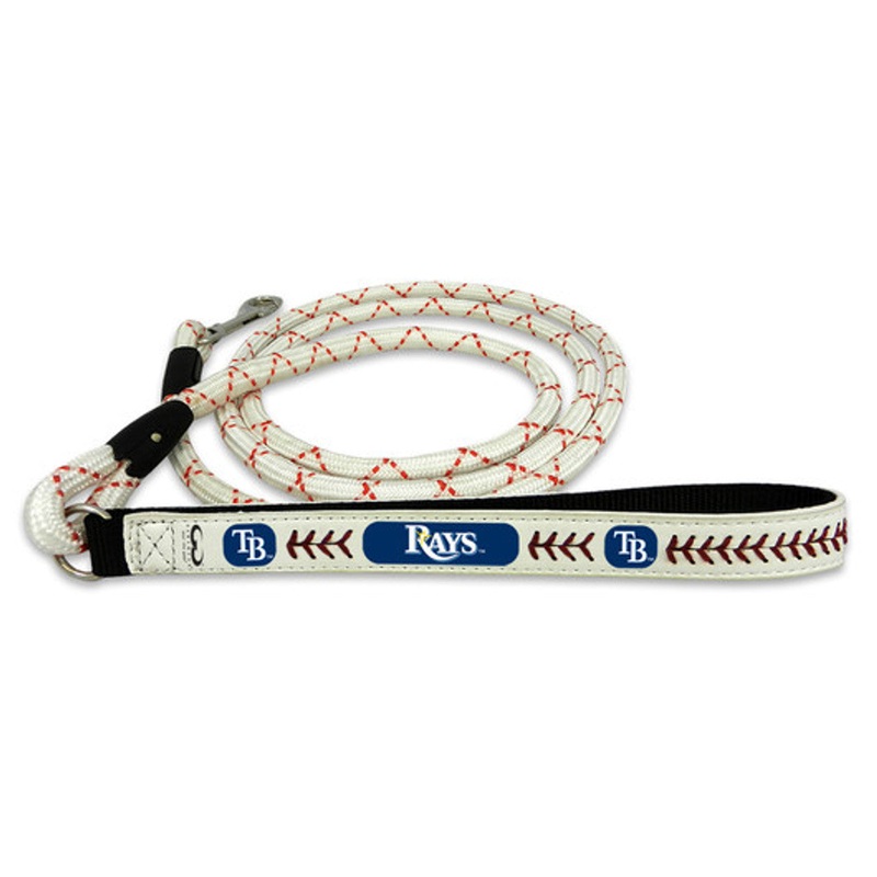 Gamewear Tampa Bay Rays Leather Frozen Rope Baseball Pet Leash Size Large
