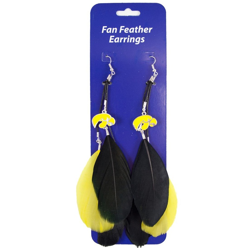 Little Earth Iowa Hawkeyes Team Color Feather Earrings