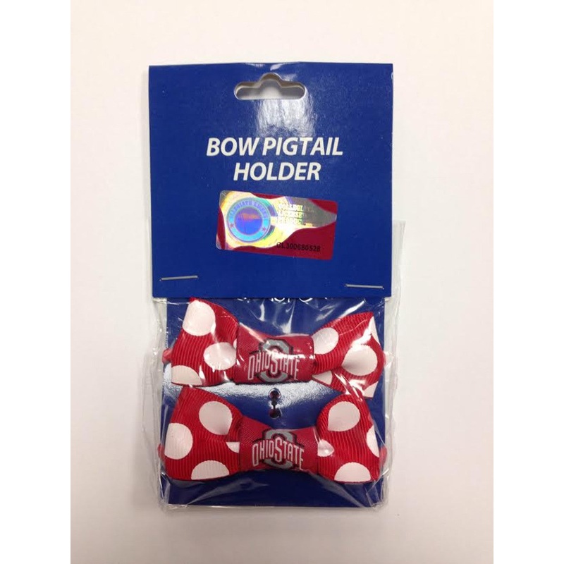 Little Earth Ohio State Buckeyes Current Logo Bow Pigtail Holder