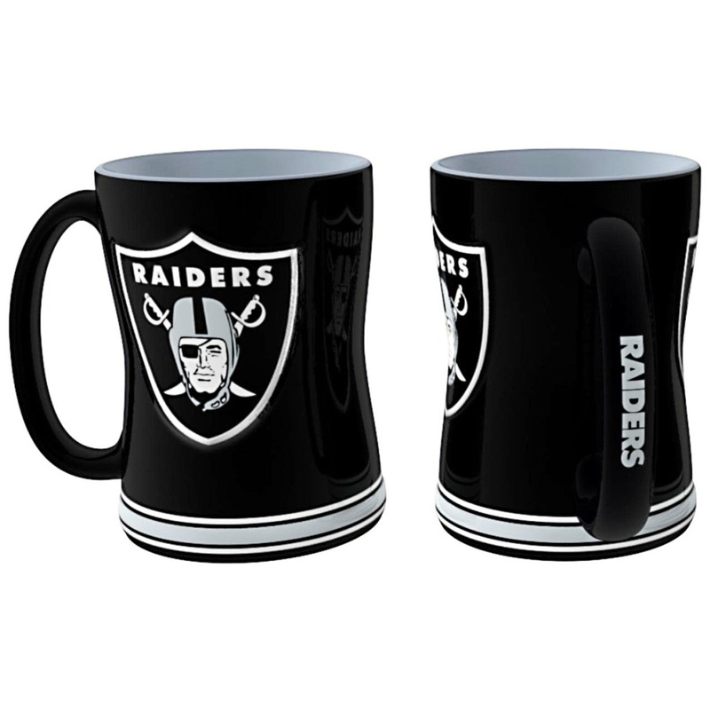 Logo Brands Las Vegas Raiders Team Color 14oz Sculpted Relief Coffee Mug