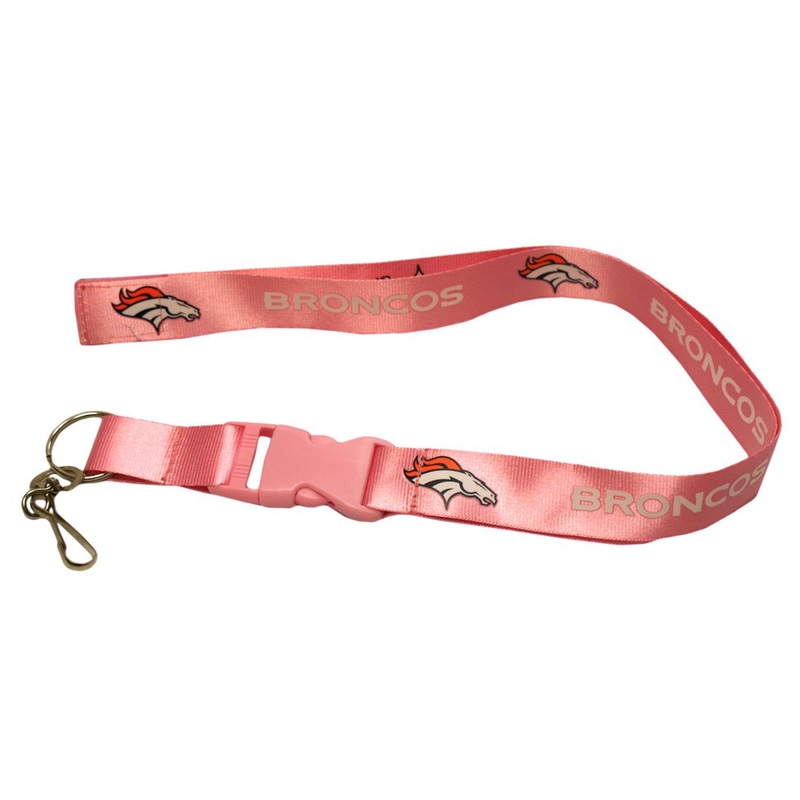 Pro Specialties Group Denver Broncos Pink Breakaway Lanyard with Key Ring – Special Order