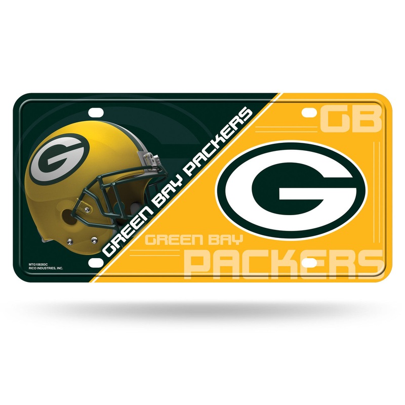 Rico Industries Green Bay Packers Metal License Plate