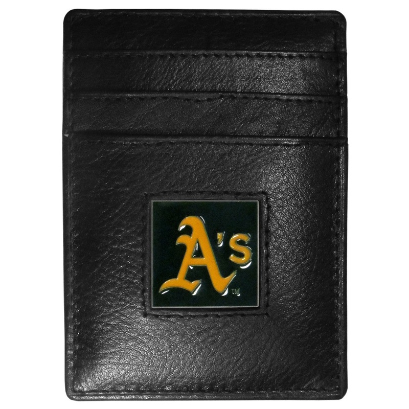 Siskiyou Oakland Athletics Leather Money Clip Card Holder Wallet
