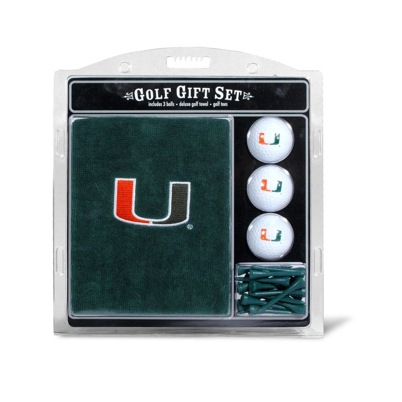 Team Golf Miami Hurricanes Golf Gift Set with Embroidered Towel