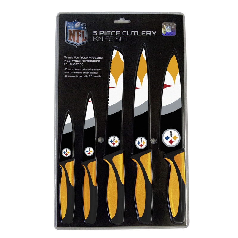 The Sports Vault Pittsburgh Steelers 5 Pack Kitchen Knife Set