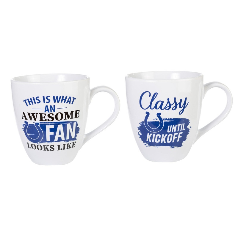 Evergreen Enterprises Indianapolis Colts 17oz 2 Piece Ceramic Coffee Mug Set with Gift Box