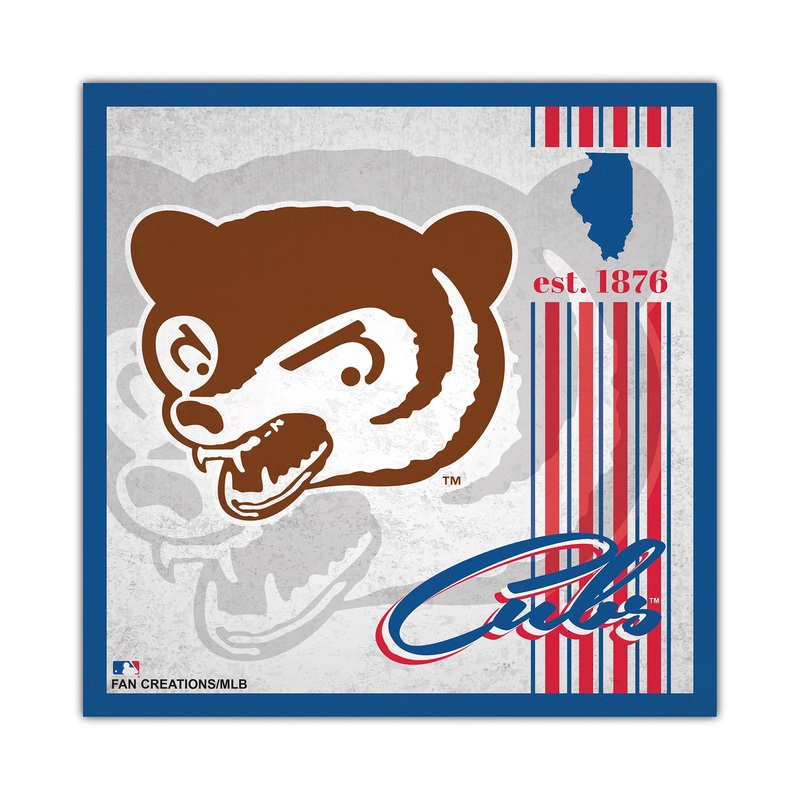 Fan Creations Chicago Cubs Album Design Wood Sign 10×10
