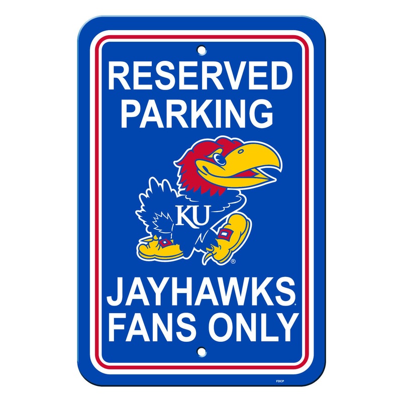 Fremont Die Kansas Jayhawks Plastic Reserved Parking Sign 12×18