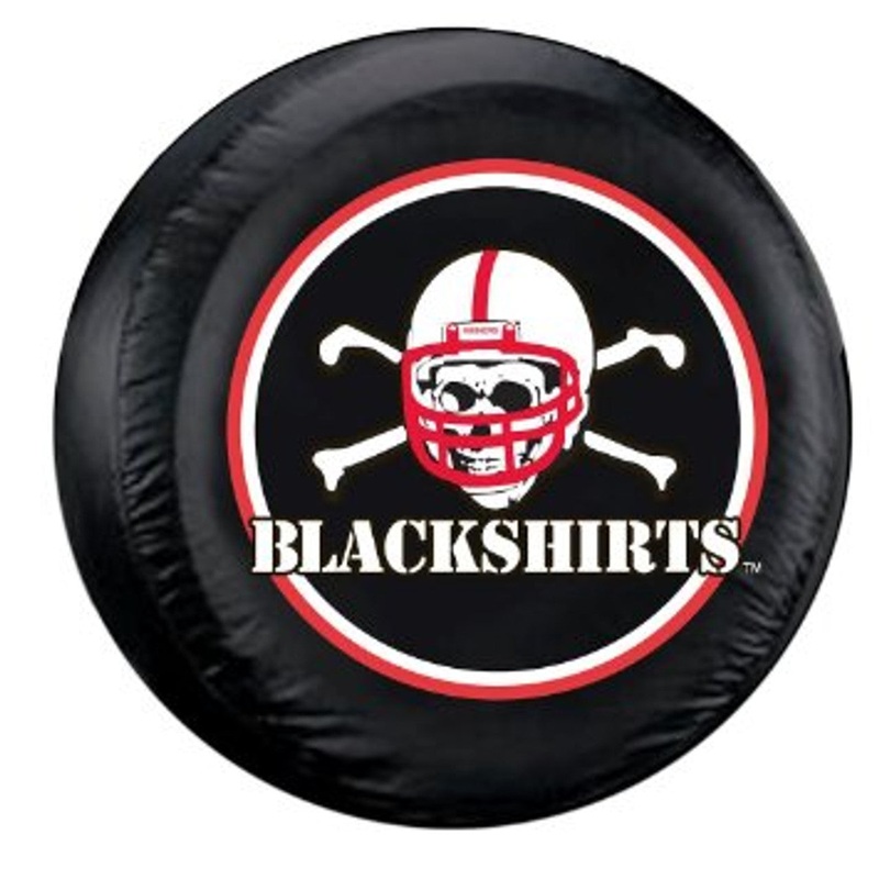 Fremont Die Nebraska Cornhuskers Large Size Blackshirts Logo Design Tire Cover