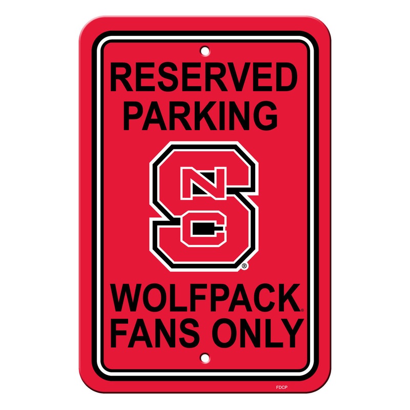 Fremont Die North Carolina State Wolfpack Plastic Reserved Parking Sign 12×18
