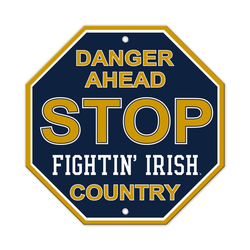 Fremont Die Notre Dame Fighting Irish Plastic Stop Style Sign 12×12