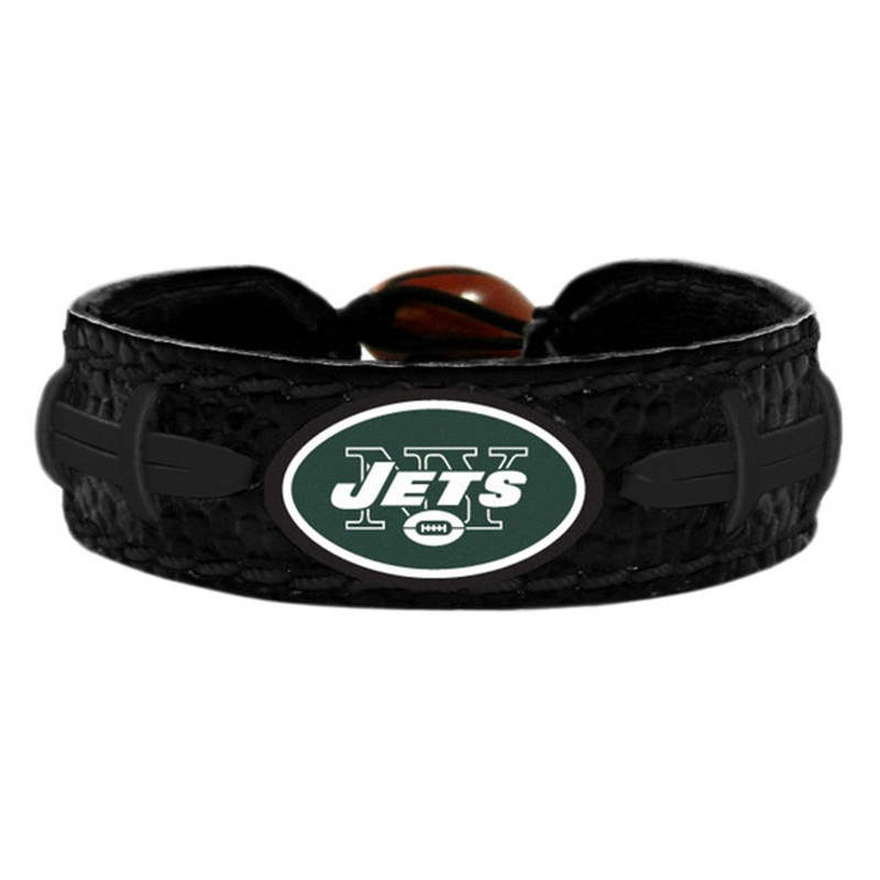 Gamewear New York Jets Tonal Black Team Color Football Bracelet