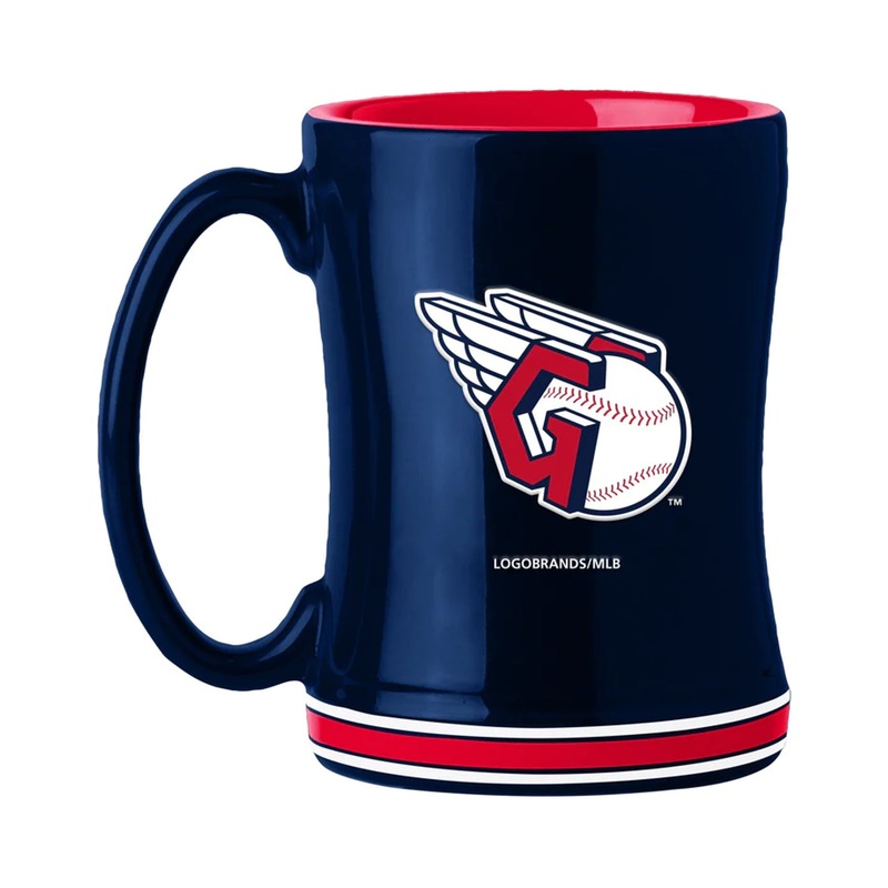 Logo Brands Cleveland Guardians Team Color 14oz Sculpted Relief Coffee Mug