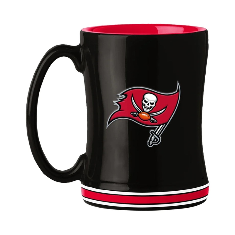 Logo Brands Tampa Bay Buccaneers Team Color 14oz Sculpted Relief Coffee Mug