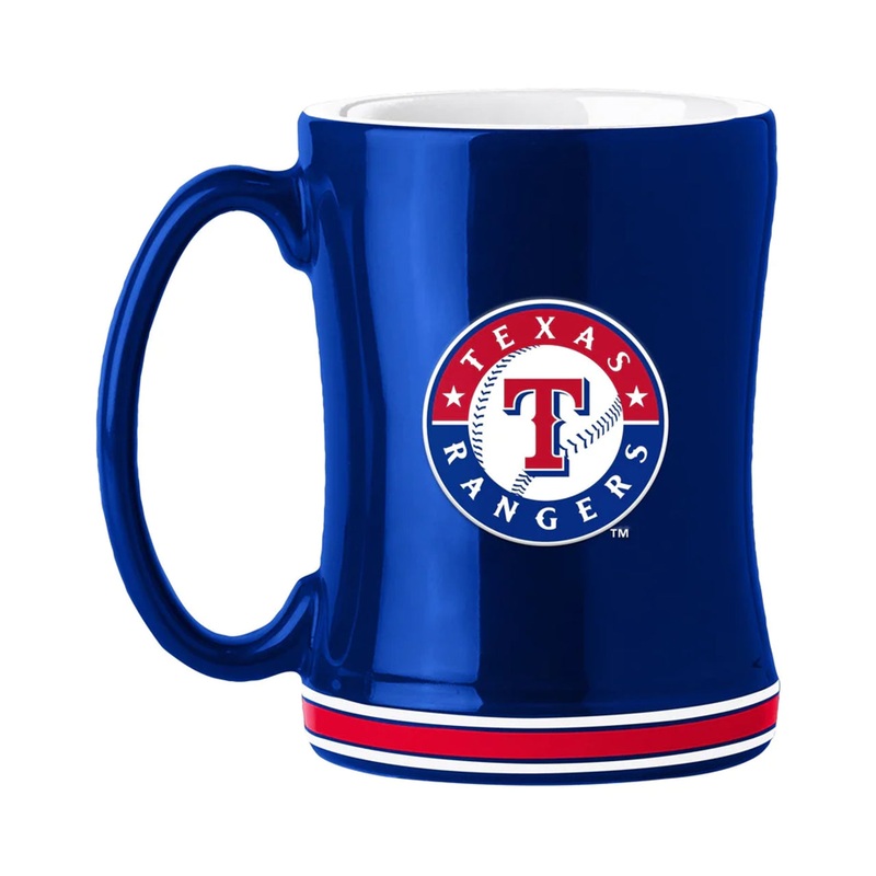 Logo Brands Texas Rangers Team Color 14oz Sculpted Relief Coffee Mug