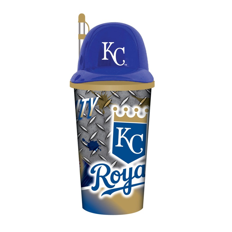 Mojo Licensing Kansas City Royals 32oz Plastic Helmet Cup with Straw