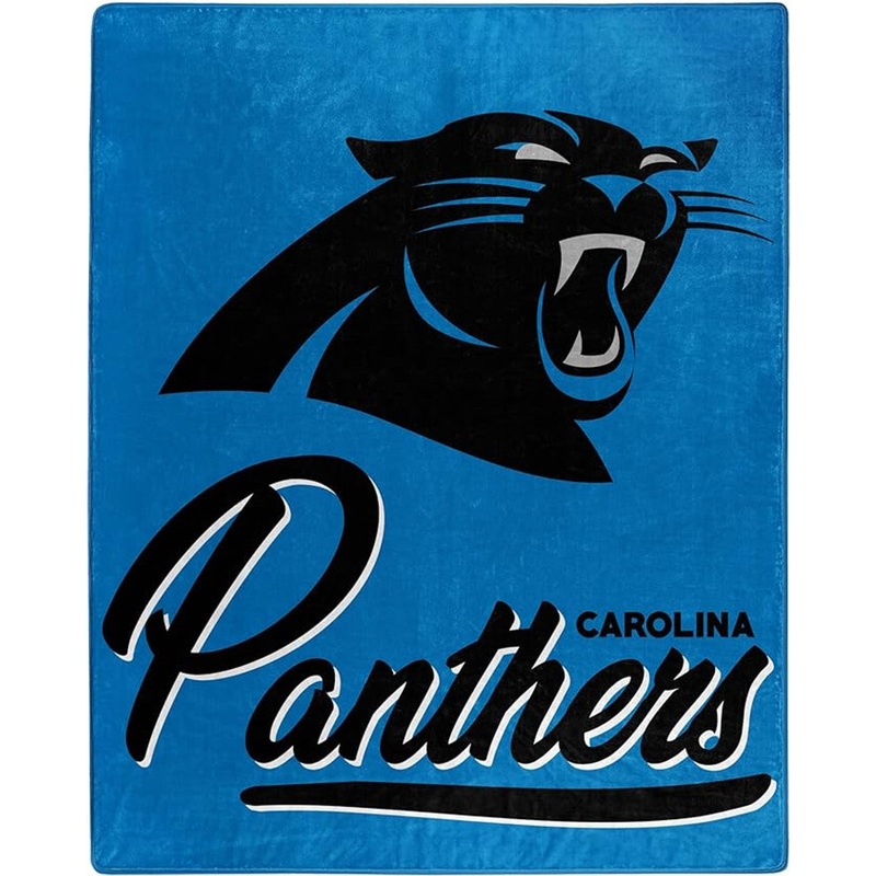 Northwest Company Carolina Panthers Raschel Signature Design Blanket 50×60