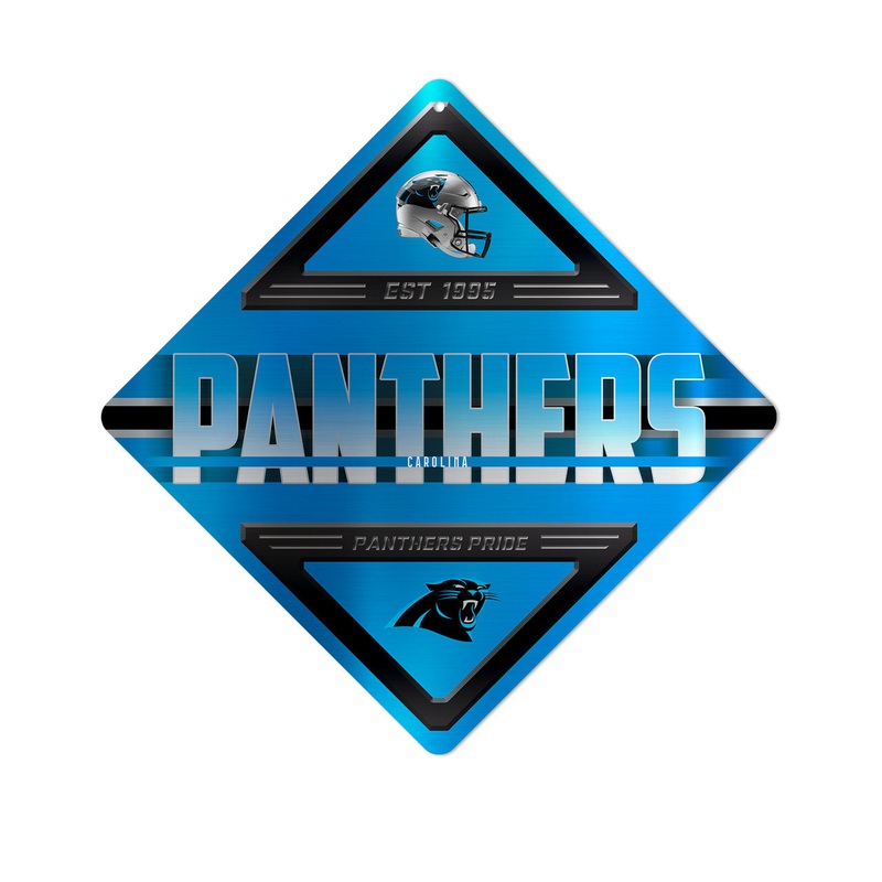Rico Industries Carolina Panthers Metal Diamond Shape Sign