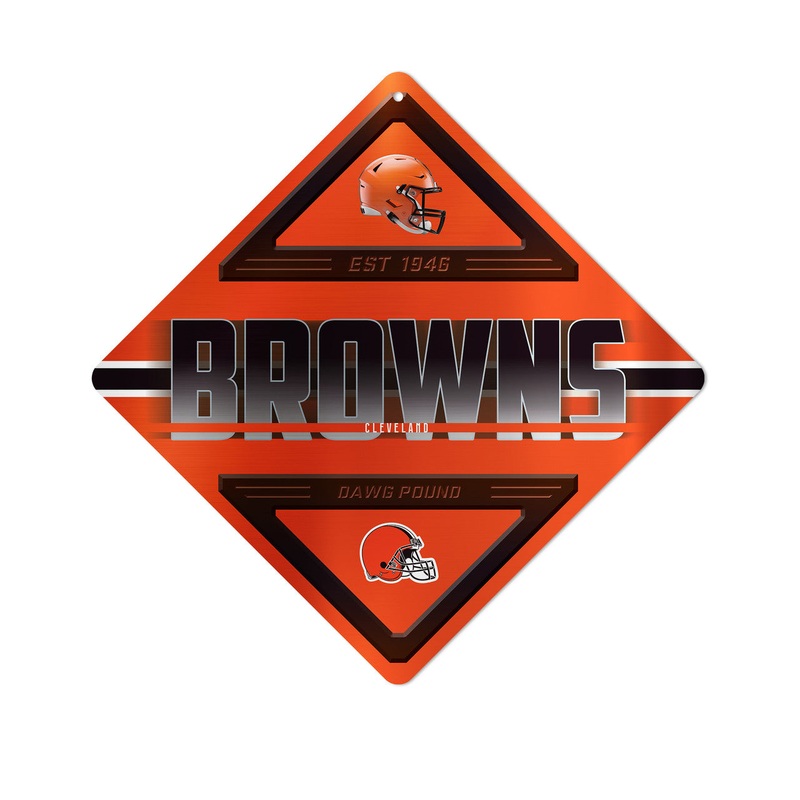 Rico Industries Cleveland Browns Metal Diamond Shape Sign