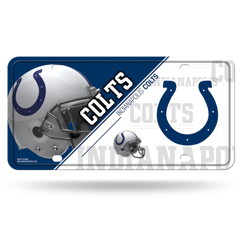 Rico Industries Indianapolis Colts Metal License Plate
