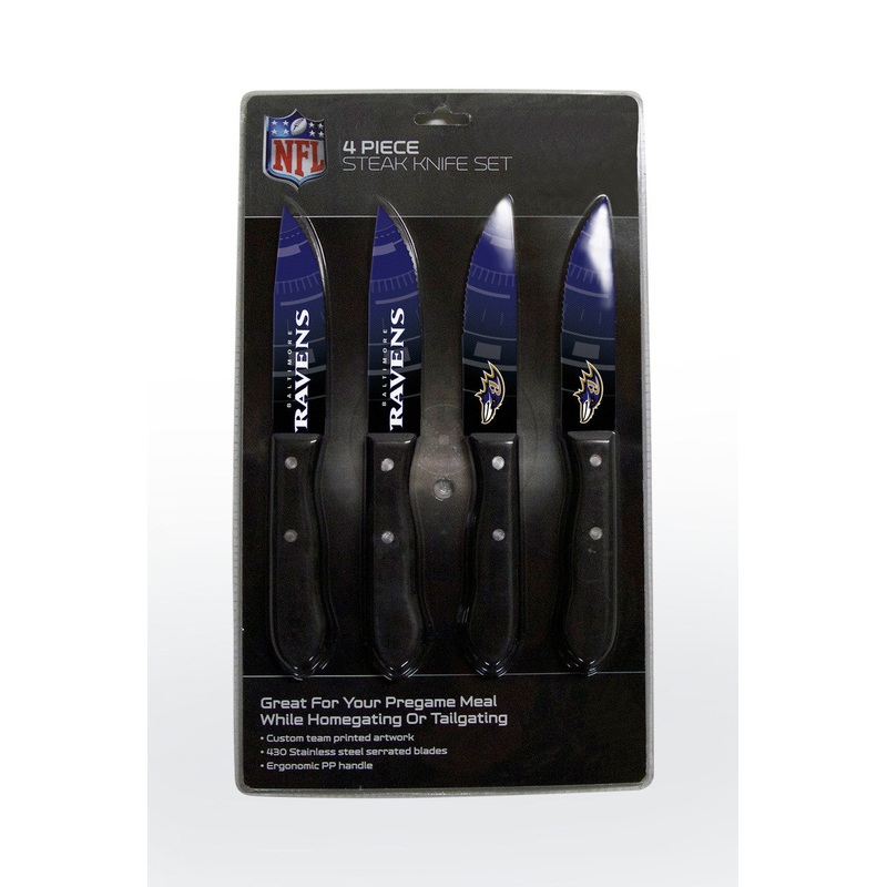 The Sports Vault Baltimore Ravens 4 Pack Steak Knife Set