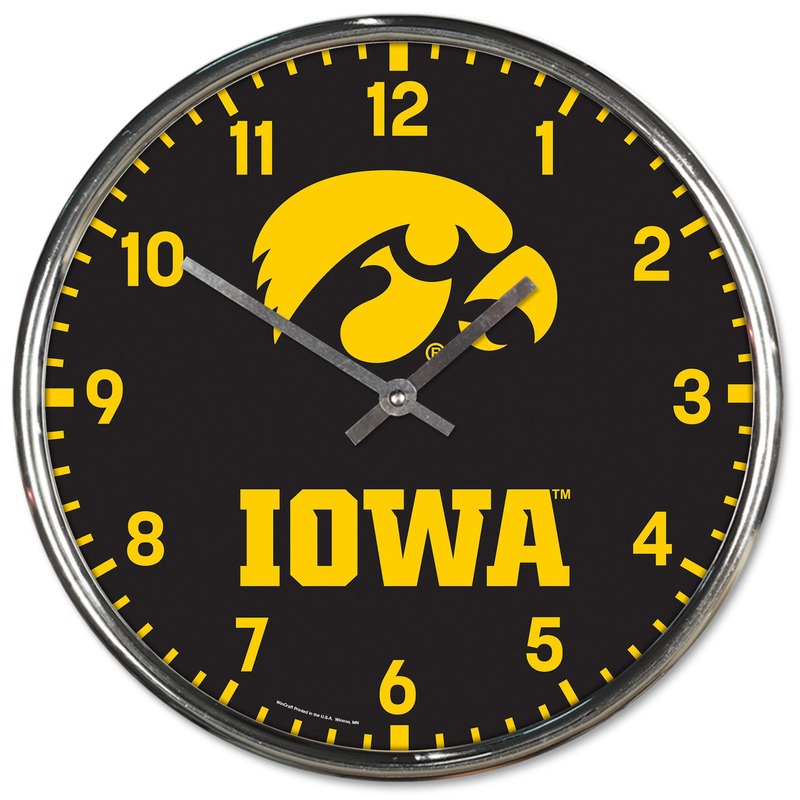 Wincraft Iowa Hawkeyes Chrome Round Wall Clock