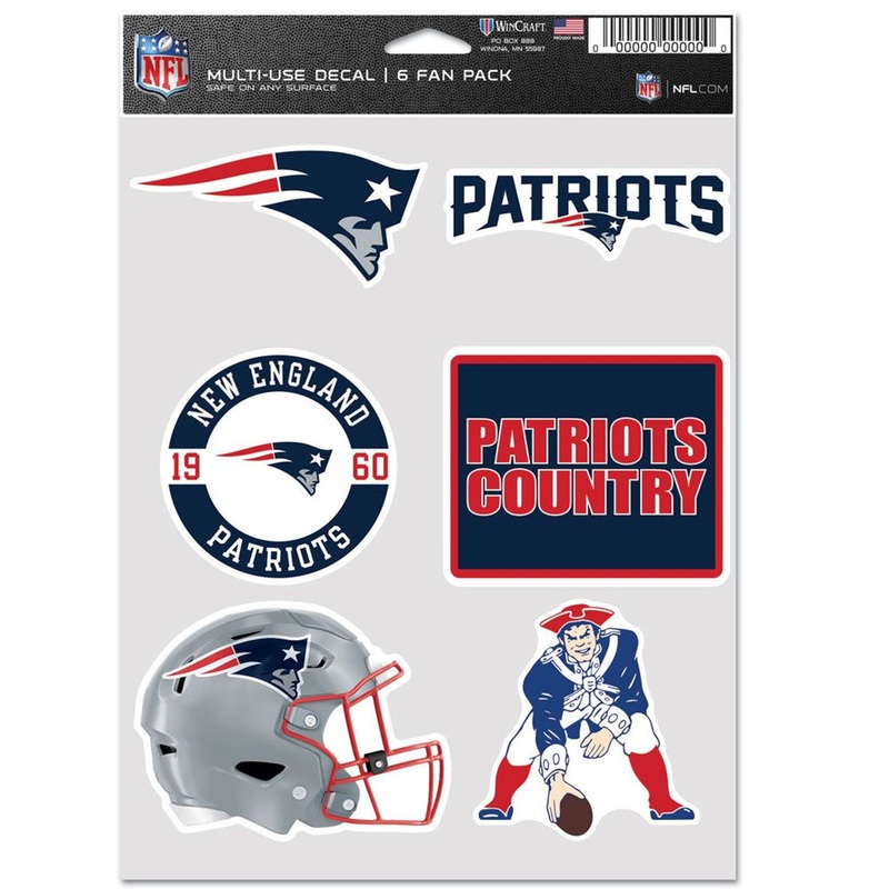Wincraft New England Patriots Fan Multi Use 6 Pack Decal