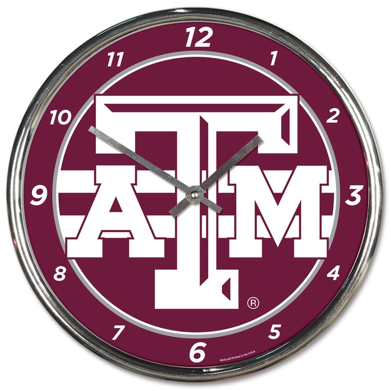 Wincraft Texas A&M Aggies Chrome Round Wall Clock