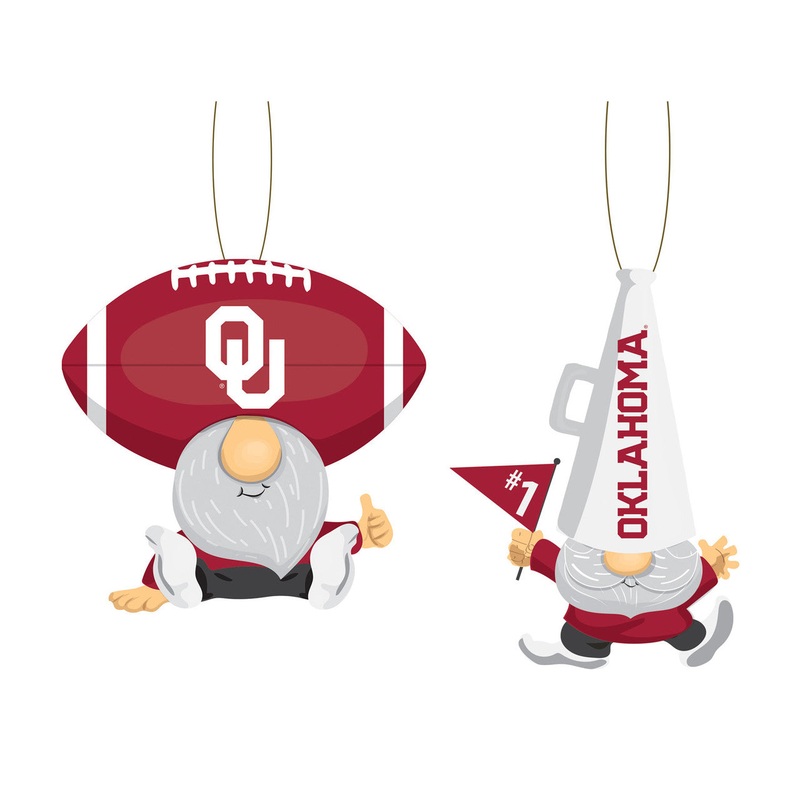 Evergreen Enterprises Oklahoma Sooners Fan 2 Pack Gnome Ornament