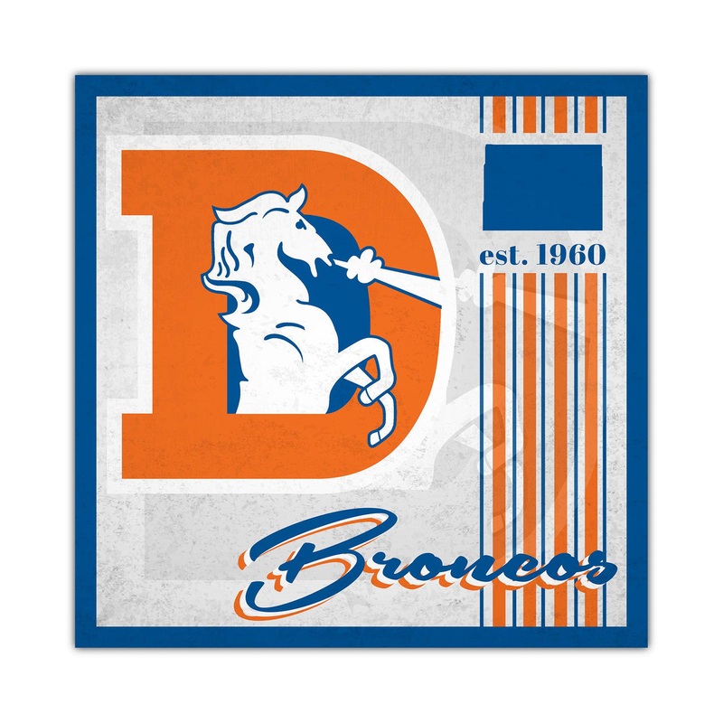 Fan Creations Denver Broncos Album Design Wood Sign 10×10