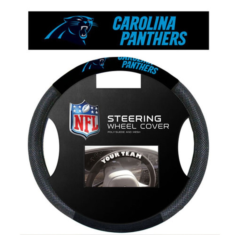 Fremont Die Carolina Panthers Mesh Steering Wheel Cover
