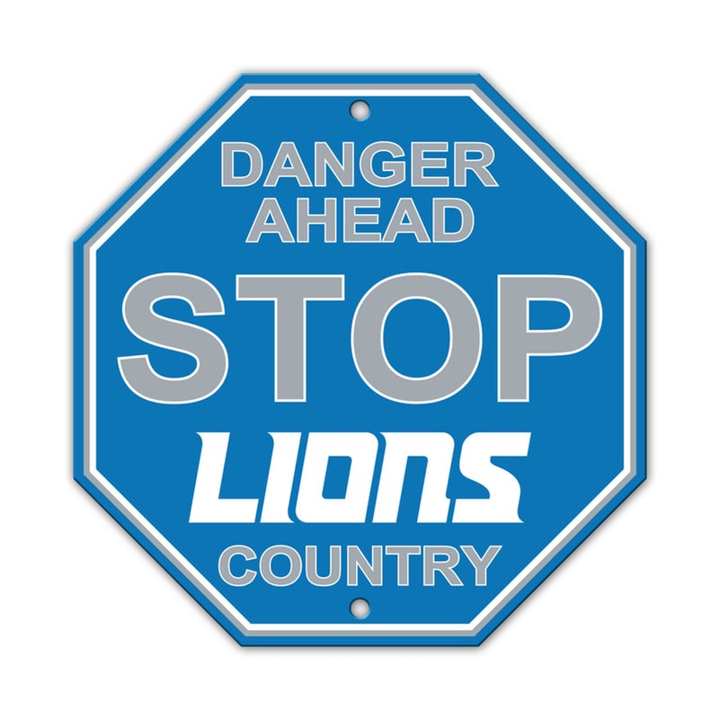 Fremont Die Detroit Lions Plastic Wordmark Stop Style Sign 12×12