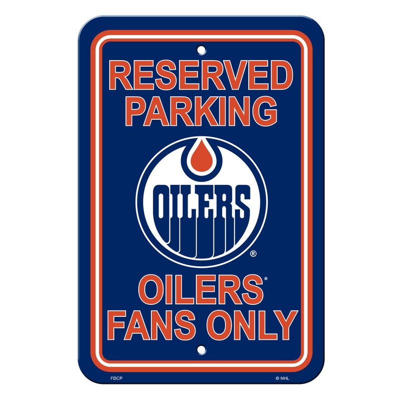 Fremont Die Edmonton Oilers Plastic Reserved Parking Style Sign 12×18