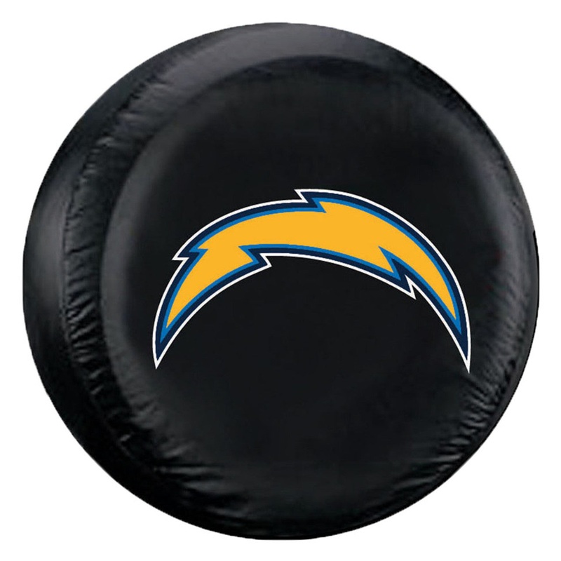 Fremont Die Los Angeles Chargers Black Standard Size Tire Cover