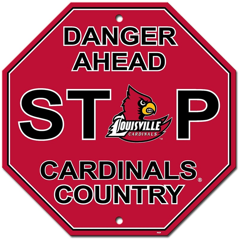 Fremont Die Louisville Cardinals Plastic Stop Style Sign 12×12