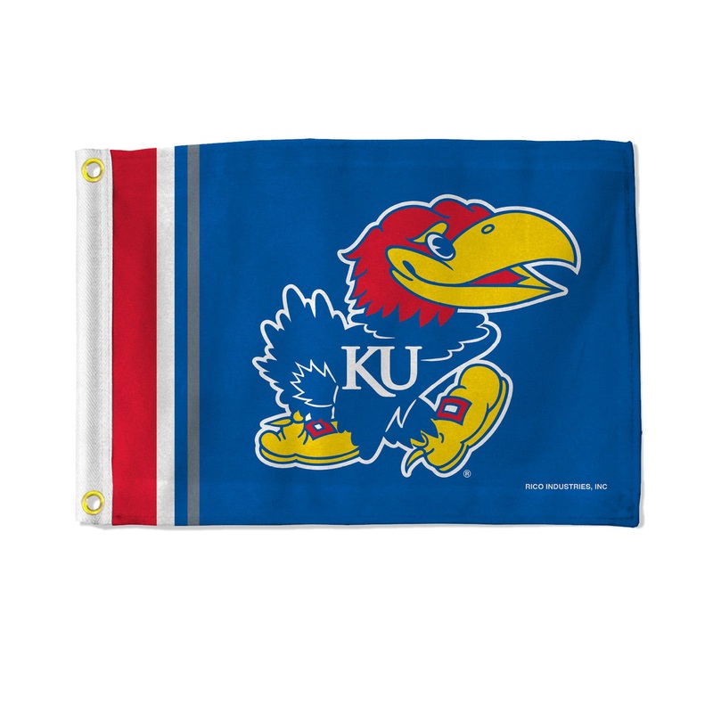 Rico Industries Kansas Jayhawks Striped Utility Flag 12×17